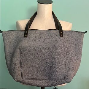 Portland leather gray pebble leather tote